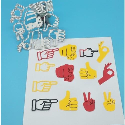 Various gestures, thumb metal cutting mold, scrapbook, photo frame, photo album decoration, DIY, handmade art