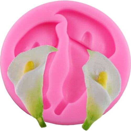 3D Calla Lily Silicone Mold Polymer Clay Candy Molds Cupcake Topper DIY Fondant Cake Decorating Tools Chocolate Gumpaste Mould
