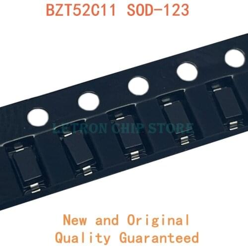 100PCS BZT52C11 SOD123 BZT52C 11V WG SOD-123 1206 SMD Zener diode New and Original
