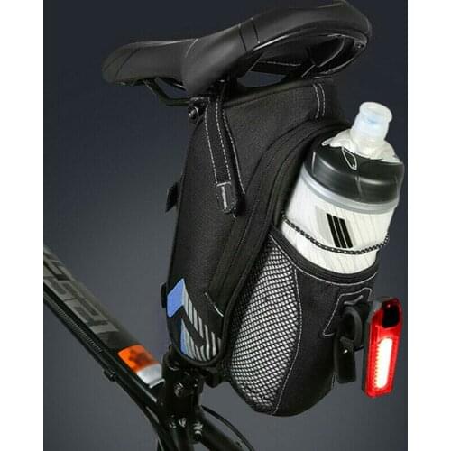 Bicycle Saddle Bag Black Canvas Bag MTB Bike Rear Seat Holder Cycling Frame Rainproof Sport Bottle Pocket Bicycle Accessories