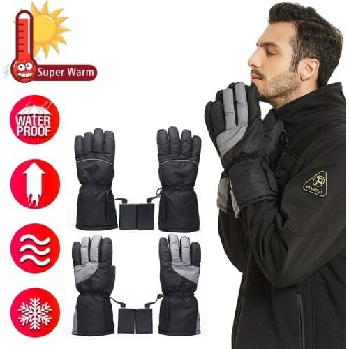Warm Electric Heated Gloves Waterproof Motorcycle Cycling Warm Winter Accessories Battery Power Skiing Riding Thermal Gloves