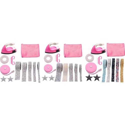 Mini Heat Press Machine Kit DIY Pants Decorative Iron on Sewing Patches Crystal Applique for Bag Backpack Embellishment