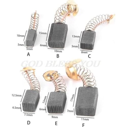 10pcs Power Tool Carbon Brush Electric Hammer Angle Grinder Graphite Brush Replacement Various Size Drop Shipping