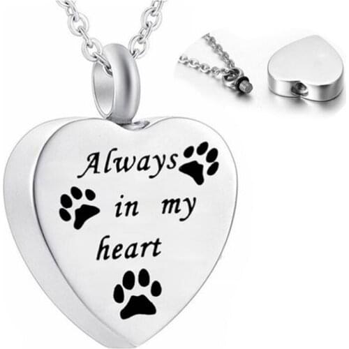 Heart Urn Necklace for Ashes - Pet Cremation Jewelry Keepsake Memorial Pendants