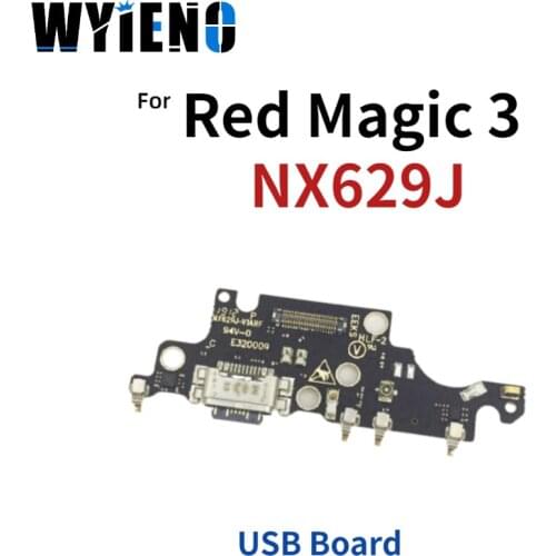 Wyieno For ZTE nubia Red Magic 3 NX629J USB Dock Charging Port Plug Charger Flex Cable With Microphone MIC Board