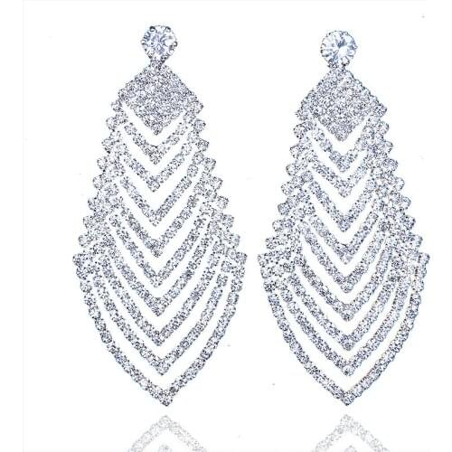 StoneFans Crystal Statement Tear Drop Bridal Hanging Earrings Vintage Women Christmas Earrings Wedding Engagement Jewelry Gifts