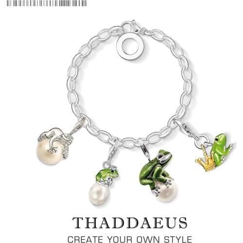 Frog Prince & Pearl Pendant Charm Europe Style Fashion 925 Sliver Fashion Sterling Jewelry Club Fit Charm Bracelet For Women