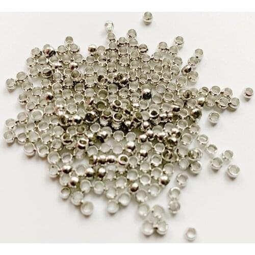 500pcs 2.5mm Copper Crimp End Beads Metal Jewelry Findings Components Nickel Color Stopper Spacer Beads Wholesale Dropship