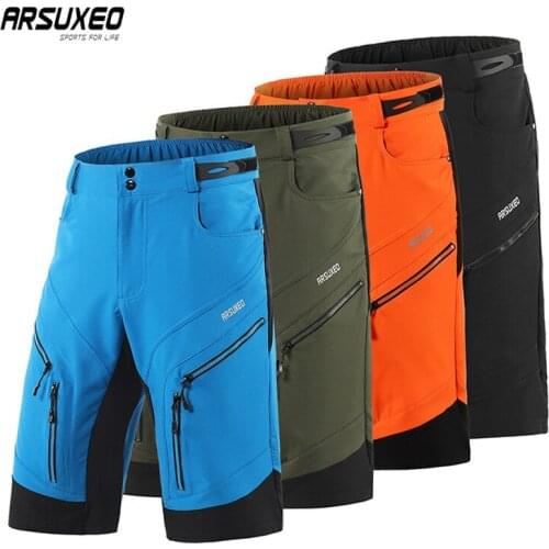 ARSUXEO Summer Men Cycling Shorts Quick Dry Mountain Bike Shorts Outdoor Waterproof Bicycle Shorts Cycling Equipment