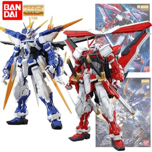 Bandai MG 1/100 Gundam Astray Red Frame Gundam Astray Blue Frame ABS Anime Action Figures Assembly Model Toys Birthday Gift 18CM