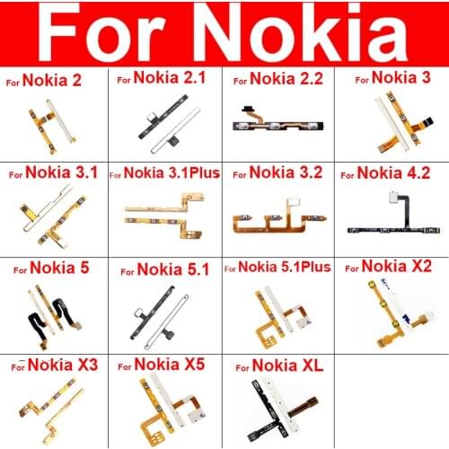 Volume&Power Side Button For Nokia 2 2.1 2.2 3 3.1 3.2 4.2 5 5.1 X2 X3 X5 XL Plus On/off Power Volume Control Flex Cable Repair
