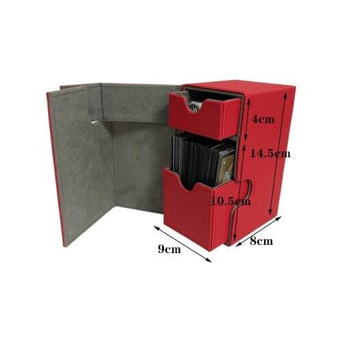 Mid-Large Size Card Case Deck Box Red Storage Box For Board Game Cards MTG/TCG/PKM/PTCG/YGO Yugioh Can Hold 80+ Cards