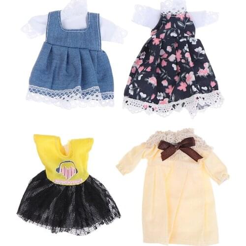 1:8 Super Cute Mini Doll Clothes Skirt Suit Children DIY Doll Daily Dress Girls Toys For 16CM Doll