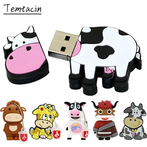 Cow Personalized Pendrive 256 64 gb Storage USB Device Flash Drive 4GB 16GB 8GB Key Pen drive 64GB 32GB 128GB Memoria Stick Gift