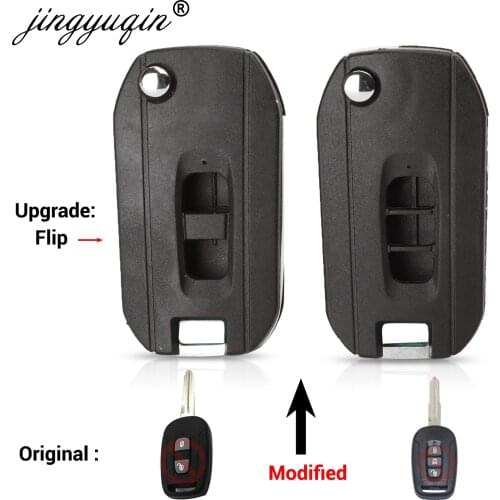 Jingyuqin New Upgrade Flip Car Key Case for Chevrolet Captiva 2/3 Buttons Modified Folding Blank Key Shell Cover