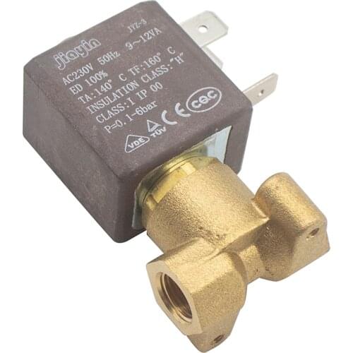 Jiayin 3mm JYZ-3E Normally Closed N/C 2/2 Way AC 230V G1/8' Brass Iron Steam Water 2 Position 2 Way Solenoid Valve