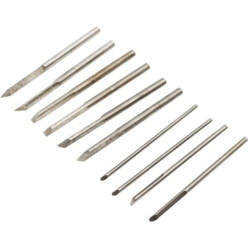 10pcs/set Handmade Olive Wood Carving Blade Knife High Speed Steel Micro Head