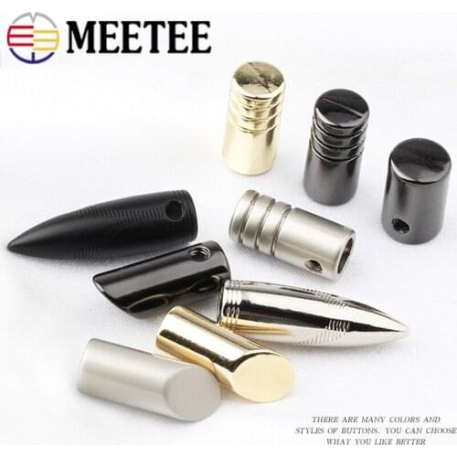 Meetee 20Pcs Metal Screw Stopper Hat Bell Detachable Drawstring Buckle Sports Pant Belt Pendant Cord Lock Decoration Rope Button