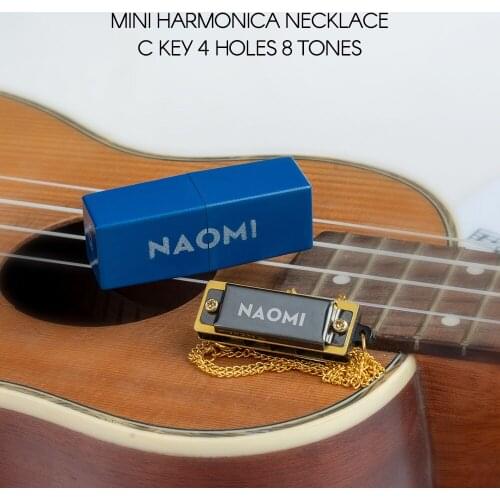 NAOMI Harmonica Necklace Mini Musical Harmonicas of C Key 4 Holes 8 Tones Music Instrument for Children Beginners 5PCS