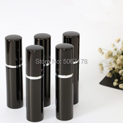 10pcs Glass 5ml 10ml Refillable Portable Sample Perfume Bottles Travel Black Spray Atomizer Empty Perfume Bottle Mini Container