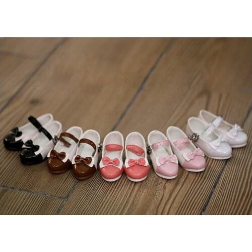 N01-X056 children handmade toy 1/3 1/4 Doll Accessories BJD/SD doll shoes Candy bow stitching shoes 1pair