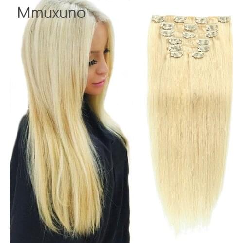 100g # 613 clip hair 7-piece human hair set