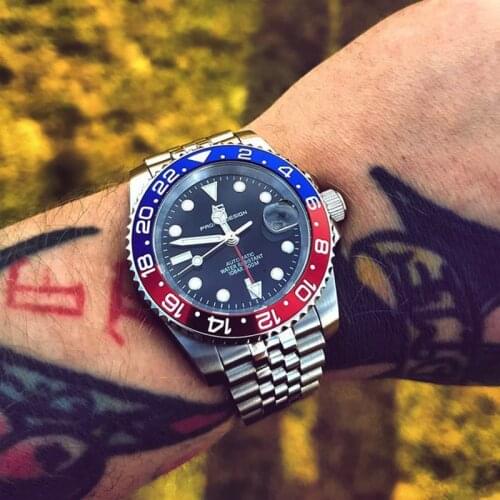 2021 New Luxury GMT Watch PAGANI DESIGN Men Stainless Steel Automatic Mechanical Watches Sapphire Ceramic Bezel Waterproof Clock