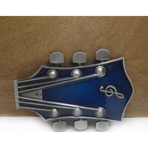 Buckle Club wholesale zinc alloy retro blue guitar head music jeans gift cowboy belt buckle FP-02744-4 with 4cm width loop