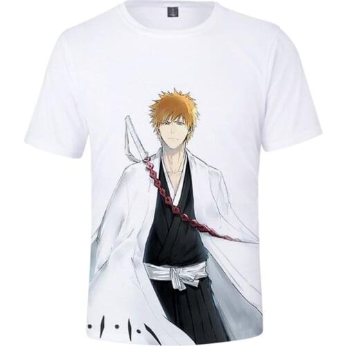 3D Printed Anime BLEACH Print Boys Shirts Summer New Tshirt Men WomenCool Streetwear Plus Size Short Sleeve BLEACH Fashion Tops