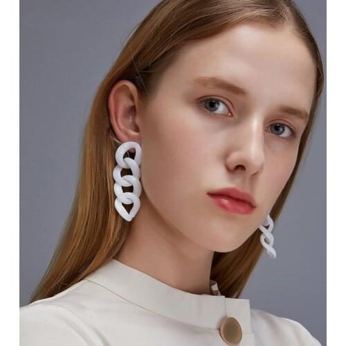 Chain resin earrings 2020 new Womens accessories minimalist jewelry piercing Hanging boho earings fashion christmas gift