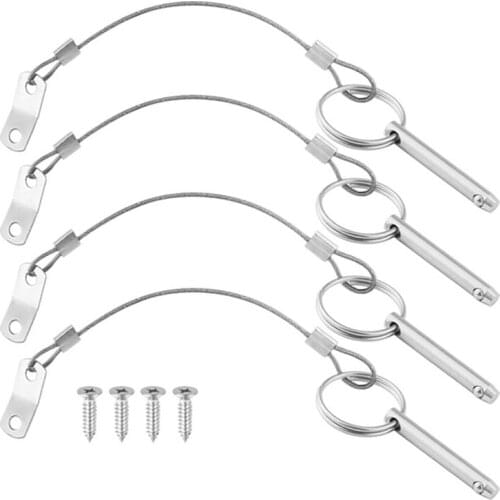 Bimini Top Pin Quick Release Pin 4 PIECES of Quick Release Pin Full 316 Stainless Steel Bimini Top Pin Marine Hardware
