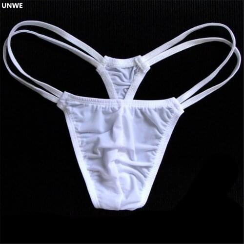 UNWE Black White Gay Men G String Briefs Thong Men Bulge Penis Pouch Sexy Gay Man Underwear Tanga Comfortable Male Underpants