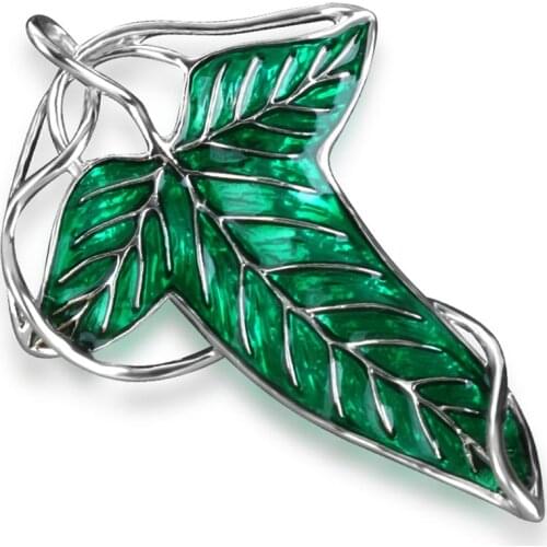 High Quality LOTR Arwens Evenstar Elf Princess Brooches Legolas Greenleaf Elven Green Leaf Brooch Fashion Cosplay Jewelry Gift
