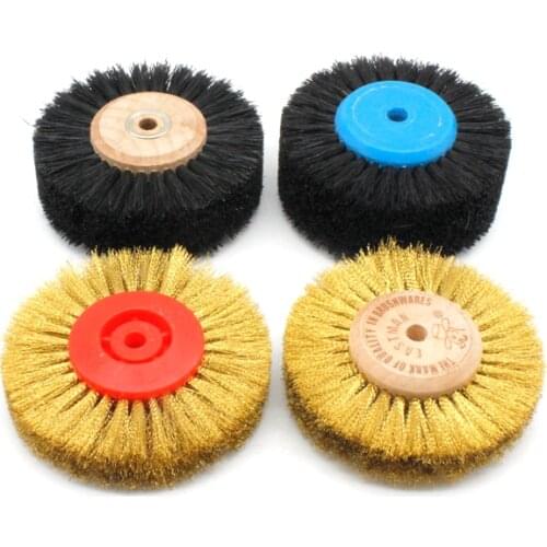 Jewelry Brass Wire Wheel 80mm Round Black Bristle Brush Rust Removal Polishing Tools