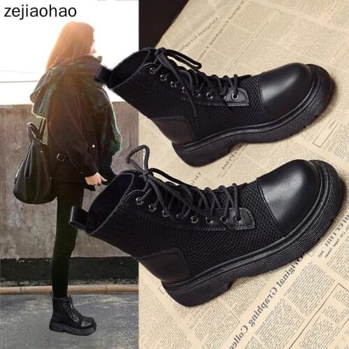Zejiaohao Fshion 2021 Chelsea Boots PU Leather Ankle Autumn Winter Boots Sex Black Platform Shoes Chunky Girl Booties jm-A709
