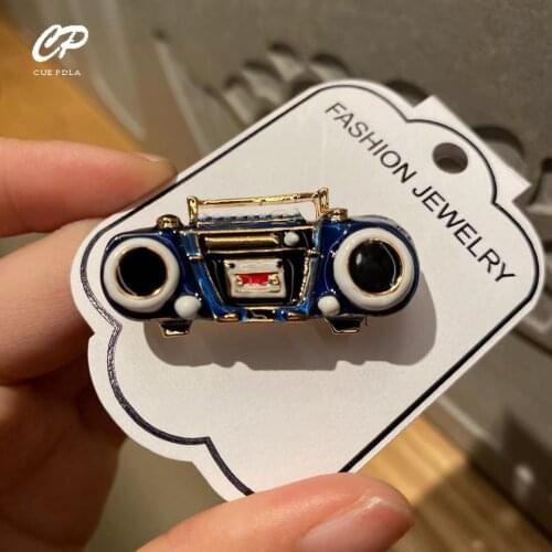 Retro Radio brooch Jewelry For Woman Kids Badge Lapel Pins Brooches Friends Gifts