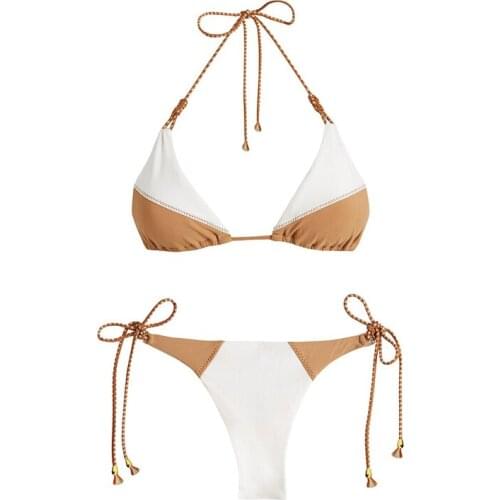 2019 NEW Women Push-up Low Waist Striped Bikini Set Adjustable Bandage Swimsuit Swimwear Beachwear Brazilian Biquni Print