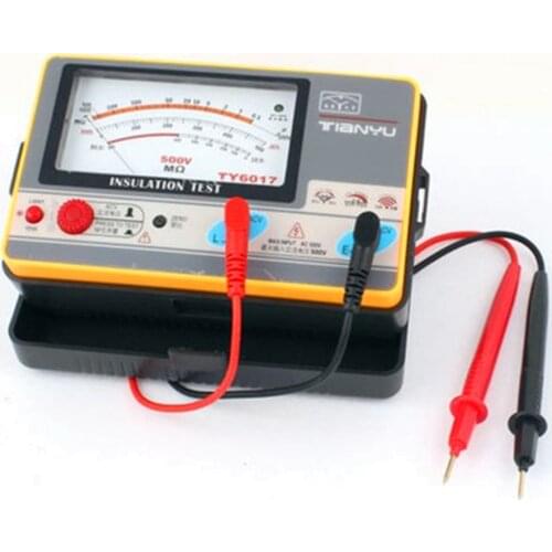 1 Set Automatic Alarm Volt Measurement Analog Insulation Resistance Tester AC 500V 0.5-1000M Ohm
