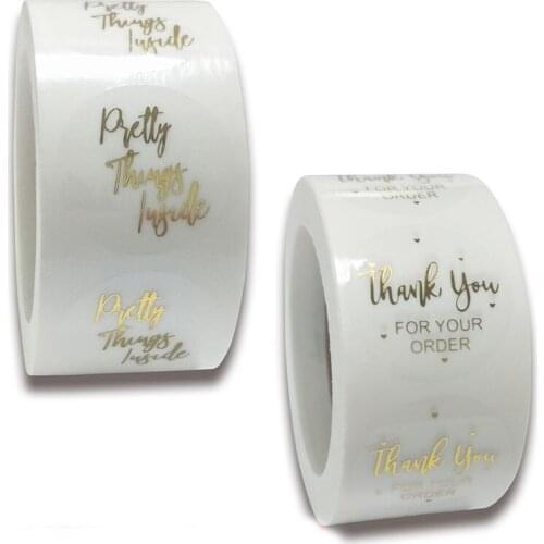 1 Roll Children Classic Toys Sticker Fashion Office School Stationery Sticker Simple Business Gift Box Decor Thank You Stickers