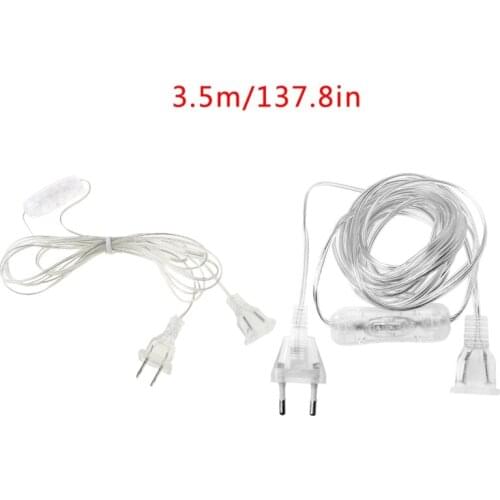 100W EU US Plug Male To Female AC Power Supply Extension Cable With Switch 3.5m L4MD