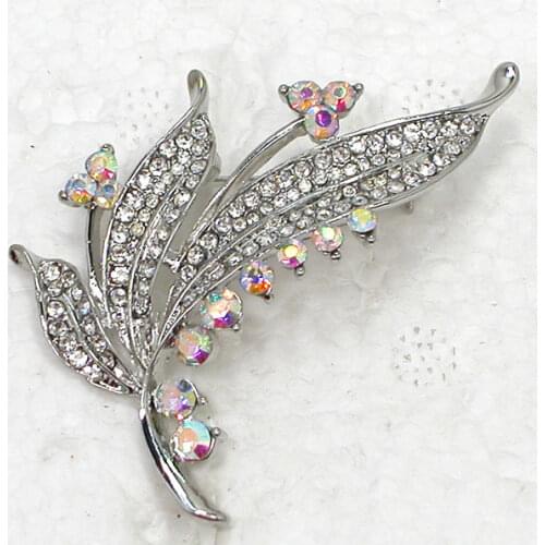12pcs/lot Wholesale Fashion Brooch Rhinestone Bridal Wedding Flower Pin brooches Jewelry gift C102308