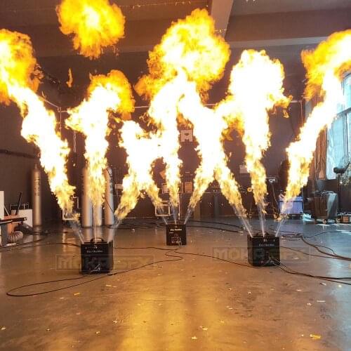 3 Heads Fire Height Flame Projector Fire Machine DMX Control LCD Display Stage Flame machine For DJ Party Stage Lighting