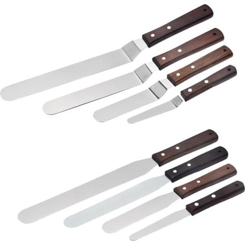 4/6/8/10 In(Straight/Curved)Stainless Steel Cake Spatula Butter Cream Frosting Knife Smoother Cake Knife Bakeware,8 Pcs
