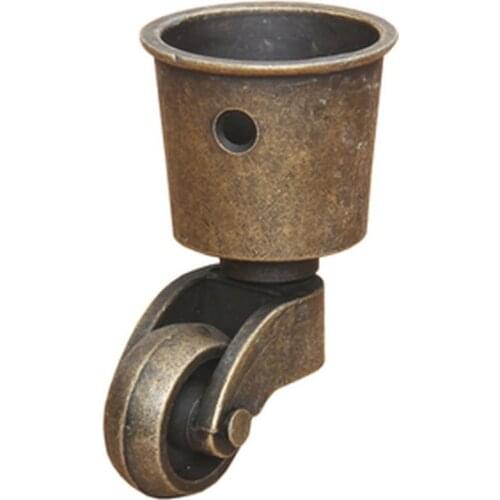 4PCS/LOT Premintehdw Zinc Round Cup Caster Swivel Castor Castors Brush Brass Finish