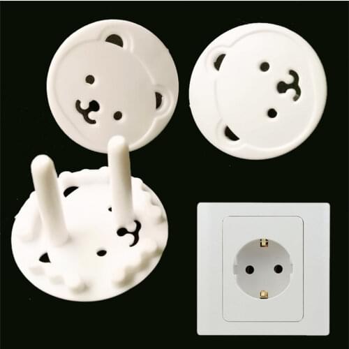 4pcs Bear EU Power Socket Electrical Outlet Baby Kids Child Safety Guard Protection Anti Electric Shock Plugs Protector Cover