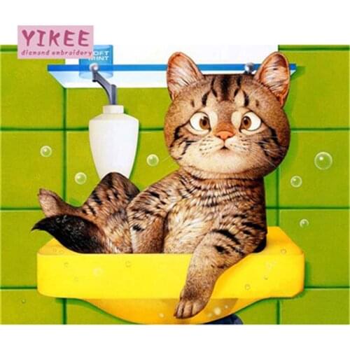 Diamond painting cat cartoon, cat, 5d diamond painting full drill square cartoon