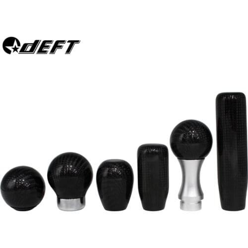 DEFT Car Round Gear Shift Knob Shifter Universal Carbon Fiber Lever Round Ball Shape