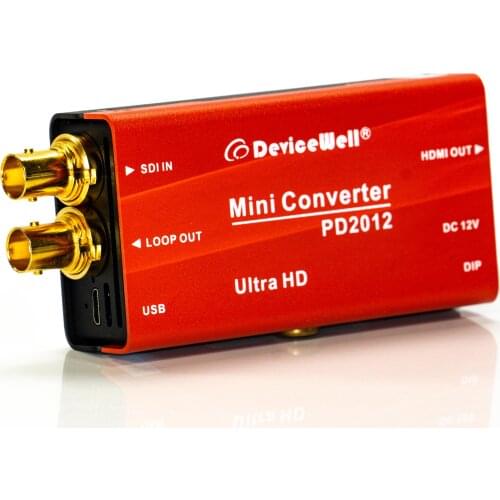 12G-SDI per 4K60 HDMI Mini Converter SDI Loop di Uscita con il Potere di Alimentazione DeviceWell PD2012