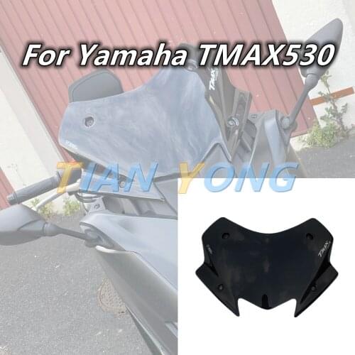 For Yamaha TMAX530 TMAX-530 2017 2018 2019 17-19 Motorcycle fairing smoke lens Windscreen Windshield black Adjustable Lockable