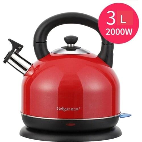 Retro Electric Kettle 304 Stainless Steel Household appliances2L-3L Portable Travel Water Boiler 2000W European style Coffee pot
